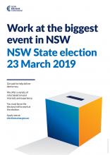A poster about working at the NSW state election